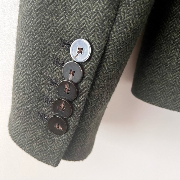 VERONICA BEARD | Somner Green Gray Herringbone Tweed Dickey Jacket Blazer 4 - Picture 7 of 10